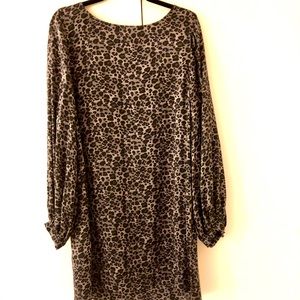 NWT Equipment long sleeve silky leopard dress. XL  Deep V back.
